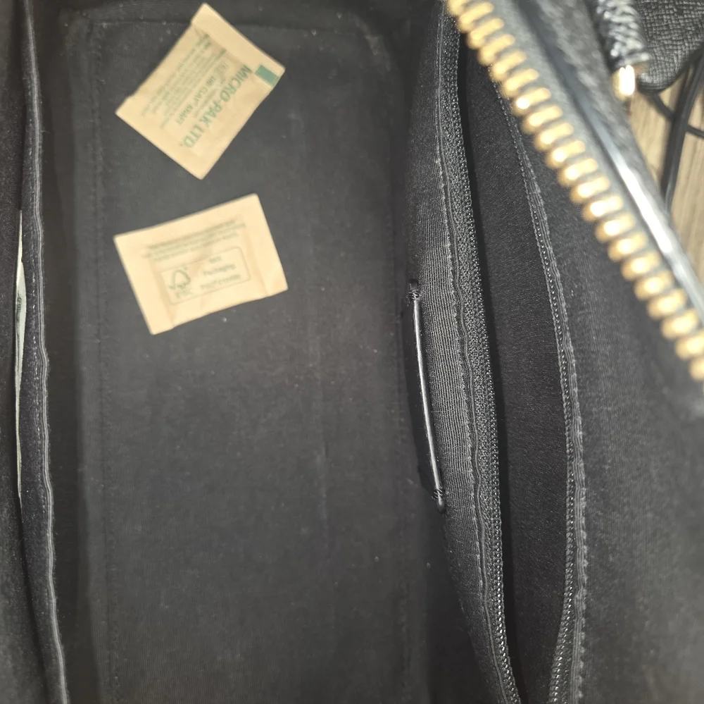 Coach Rowan Satchel Bag| Black Leather Handbag and Wristlet Set